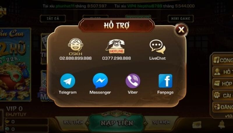 Hỗ trợ của nhân viên khi nạp tiền của Iwin Club vs Lucky88