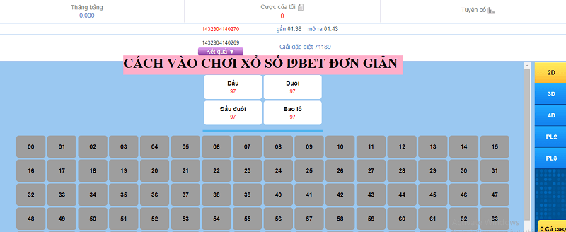 Cách vào chơi xổ số của nhà cái I9BET