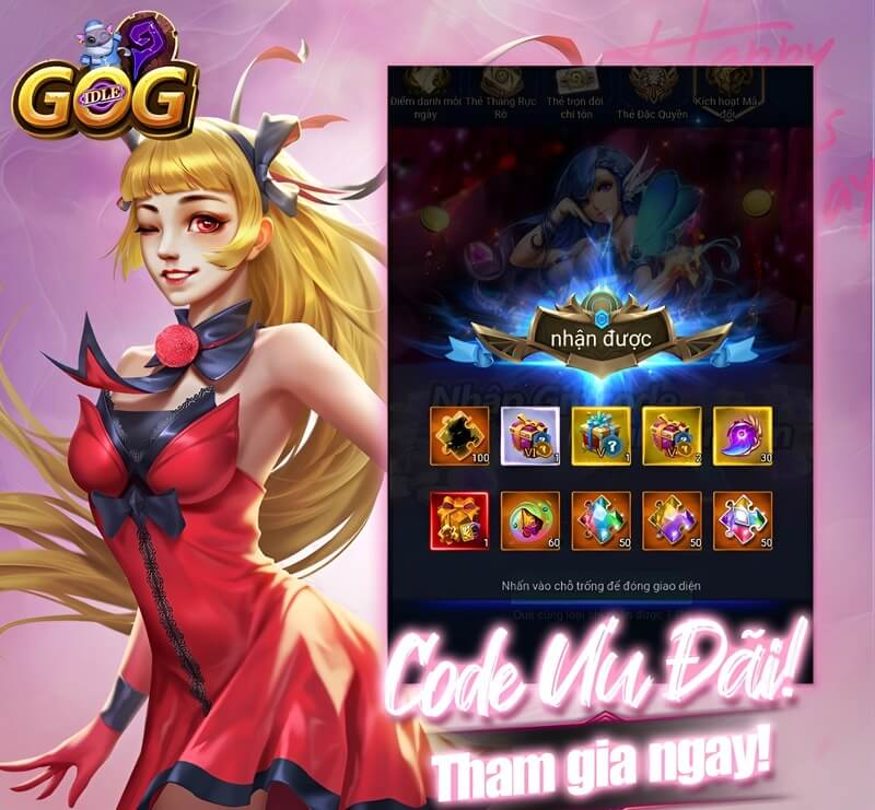 Lưu ý khi nhập code Game iDLE GOG