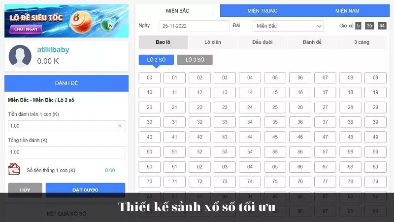 Thiết kế sảnh xổ số tối ưu