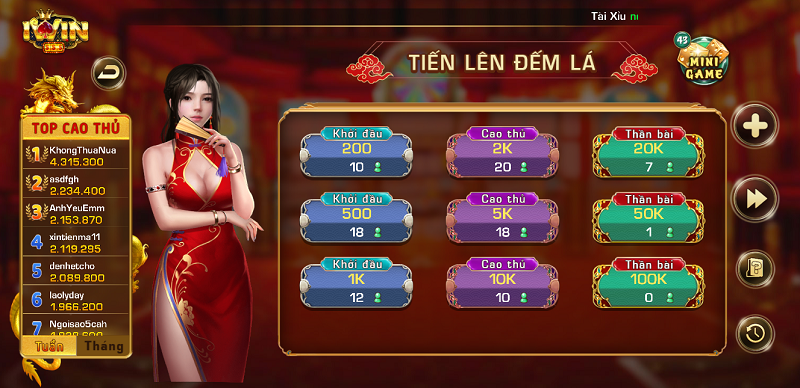 Cách đánh bài tiến lên đếm lá trên cổng game iwin club 