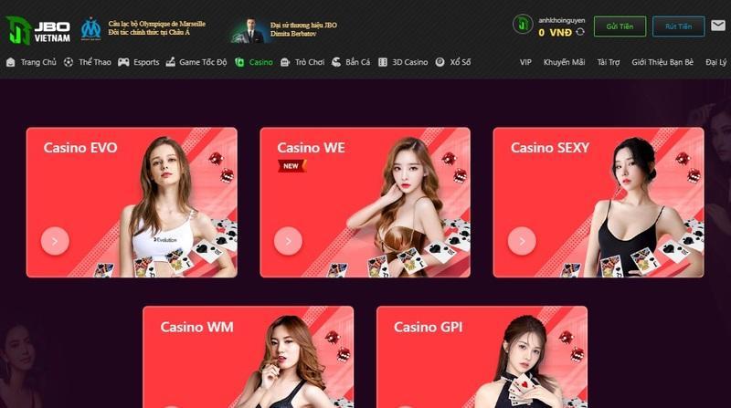 Casino quy tụ những sảnh chơi uy tín cùng tỷ lệ thưởng cao ngất ngưỡng