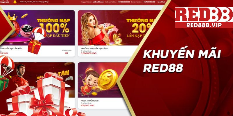 Nhà cái cá cược cung cấp nhiều khuyến mãi Red88 vượt trội