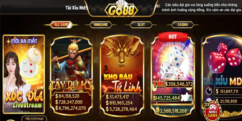 Thế mạnh giúp Go88 thu hút số lượng đông đảo bet thủ 