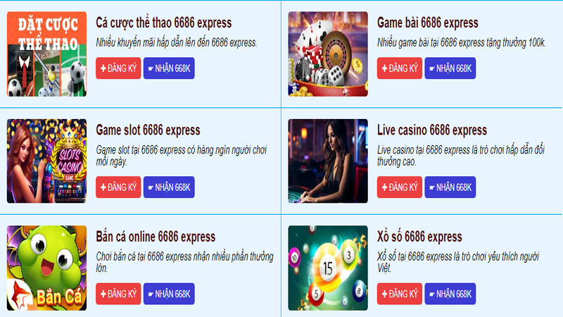 Thao tác tham gia vào nhà cái 6686 express 