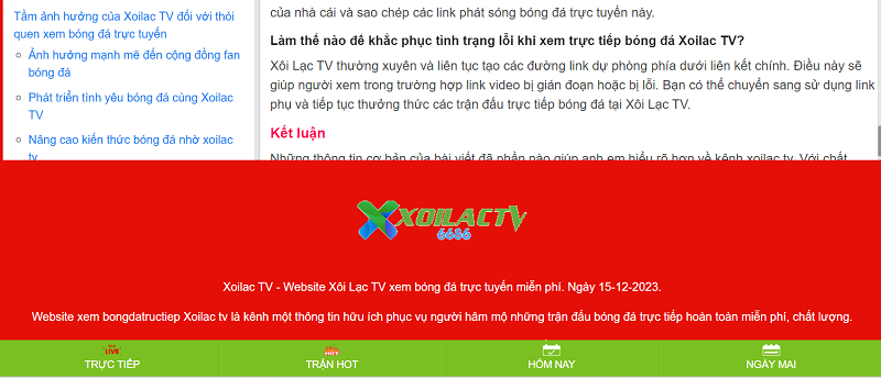 Tổng quan về kênh xem bong da truc tiep XoilacTV