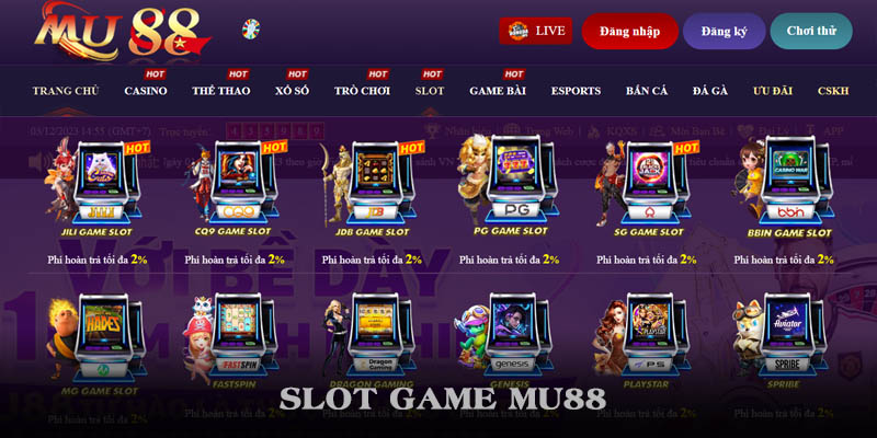 Sảnh game slot đa dạng chủ đề của MU88