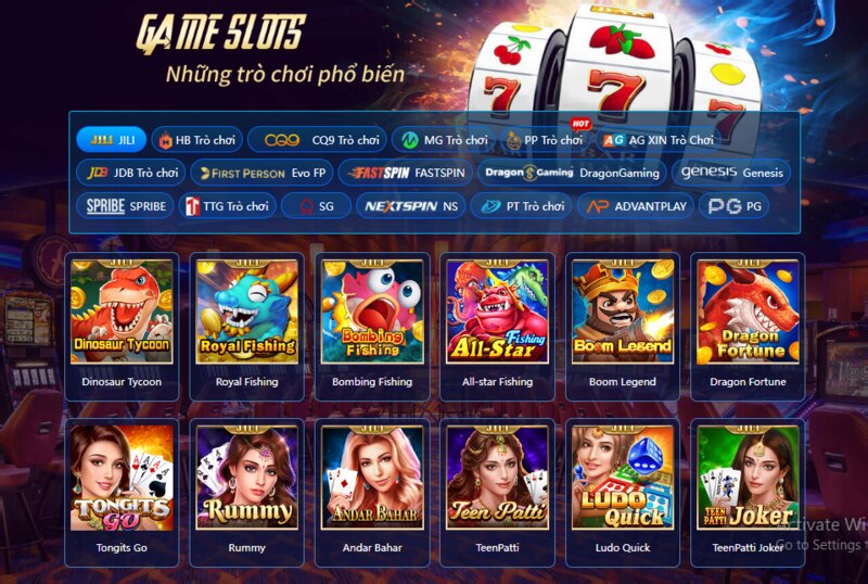 Slot game nhiều chủ đề giải trí