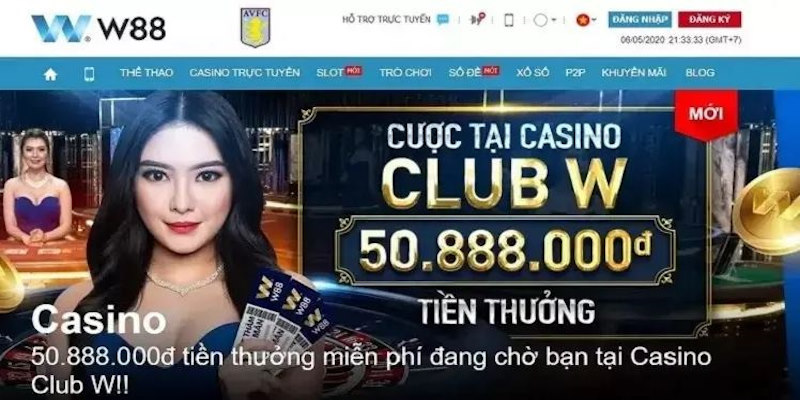 Cược thả ga nhận ưu đãi khủng trên W88 Casino