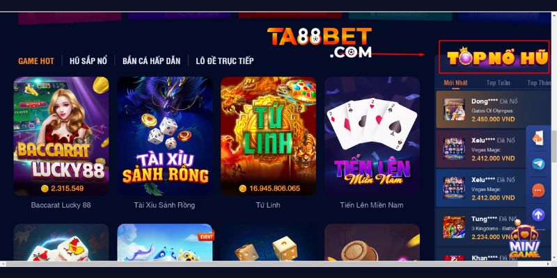 Trải nghiệm game bài online TA88 hấp dẫn